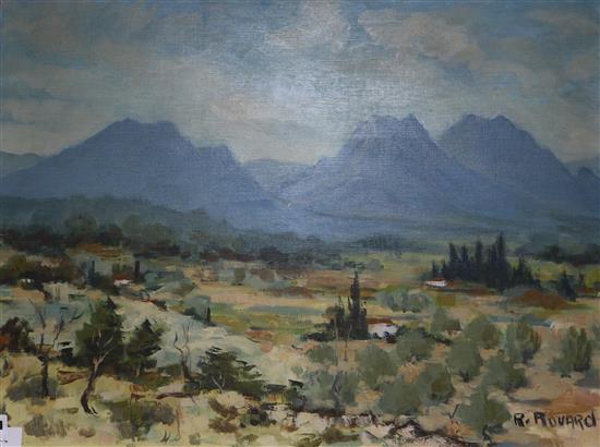 Robert Rouard, oil on canvas, landscape Provence, signed, 54 x 73cm, unframed